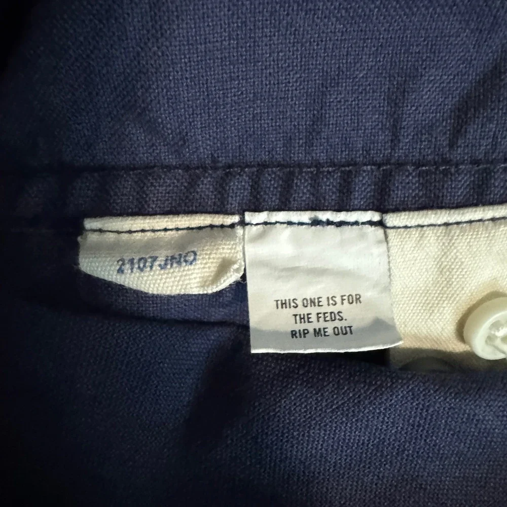 Taylor Stitch The Jack Oxford Shirt Mens 40 Medium Navy Organic Cotton Pocket